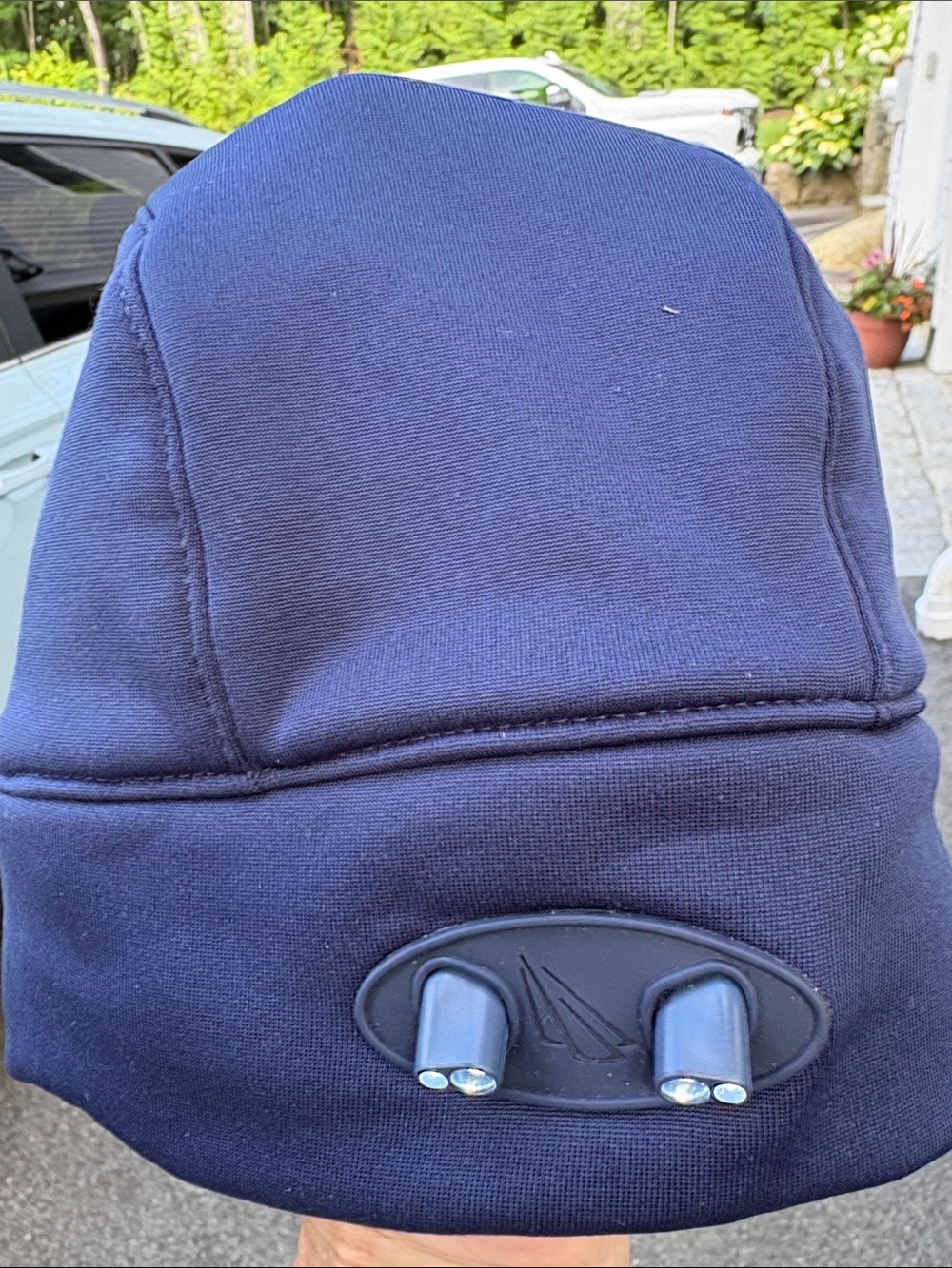 Navy Beanie with Front LED Lights
